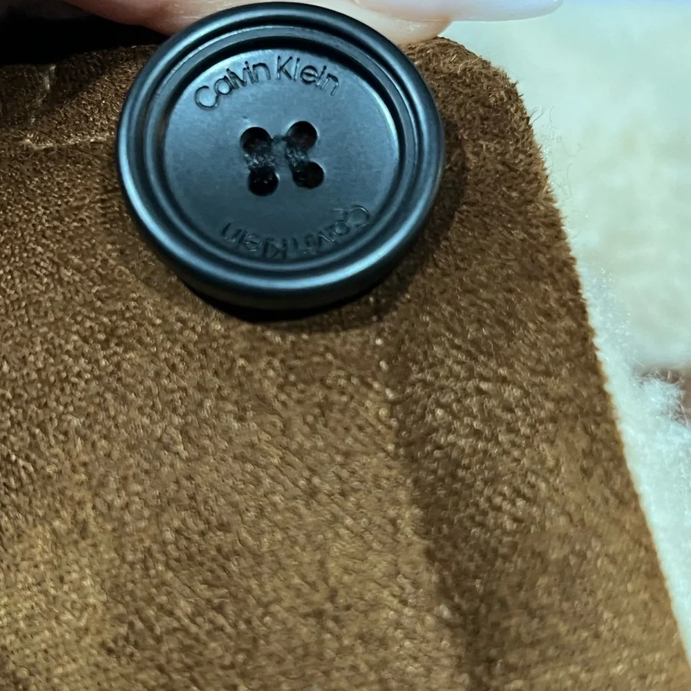 Calvin Klein Men's Tan Suede Bomber Jacket - Picture 8 of 8